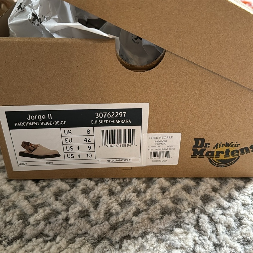 Dr. Martens Beige Suede Slingback Clogs - Picture 5 of 6